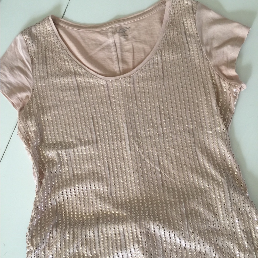 Loft pink sequin top